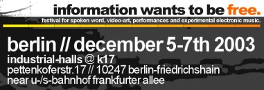 information wants to be free festival 'flyer'