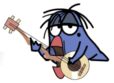 bird with a guitar